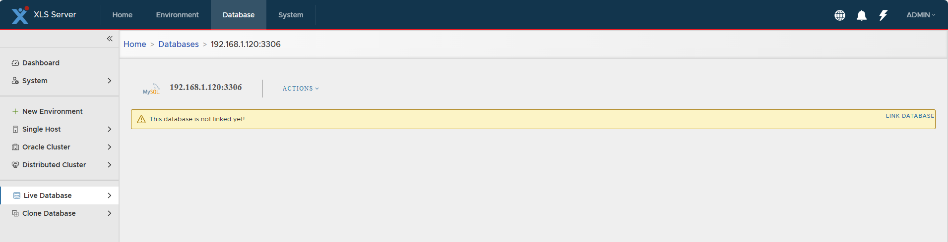 Non-linked MySQL database