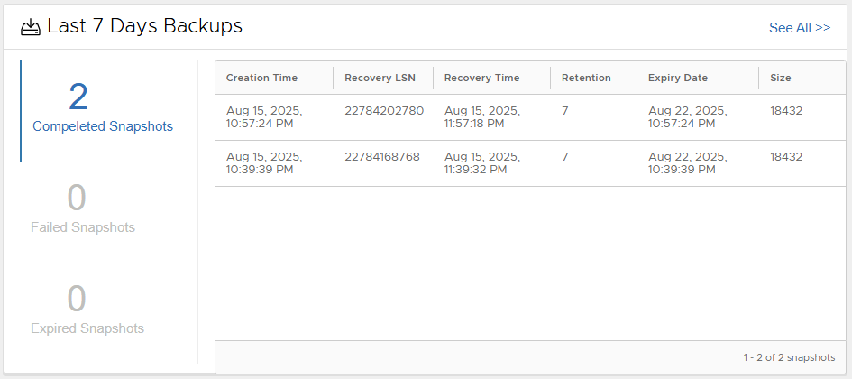 Performance snapshots