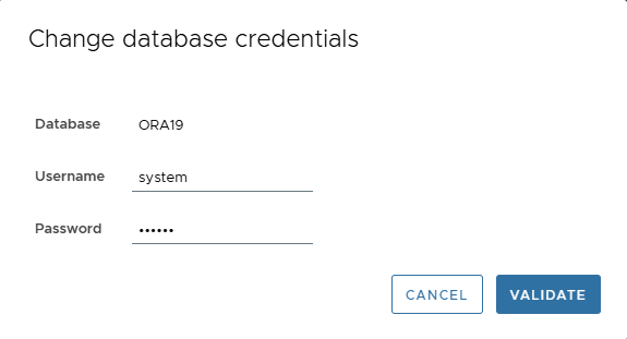 Change DB credentials