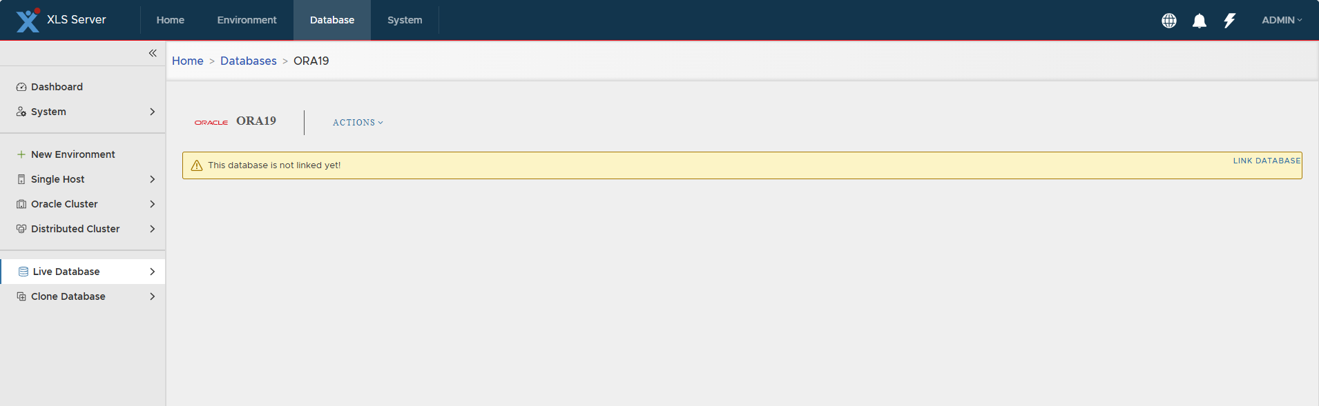 Non-linked Oracle DB