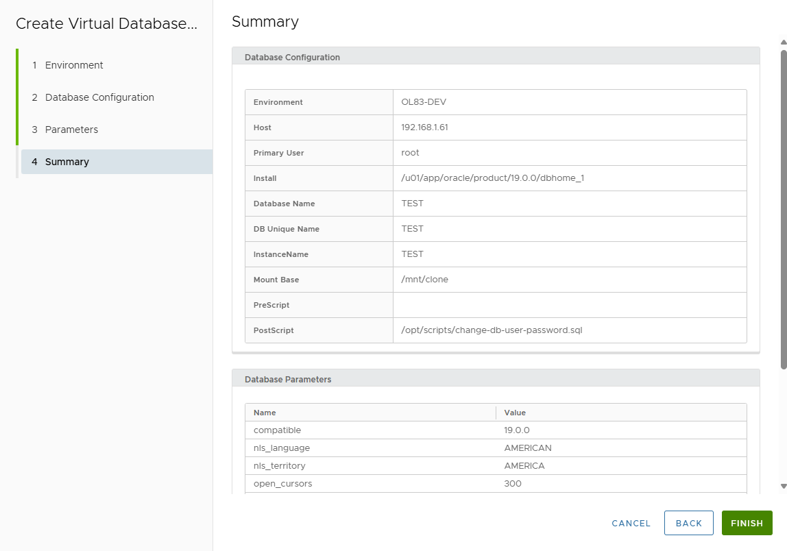 Virtual clone summary