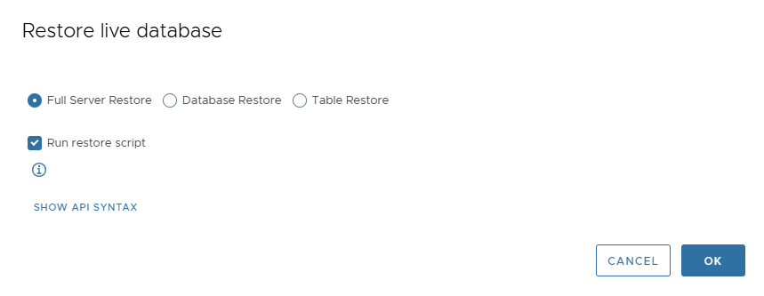 Restore Options