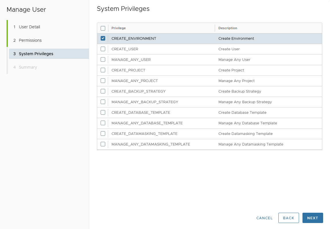 User Edit System Privileges